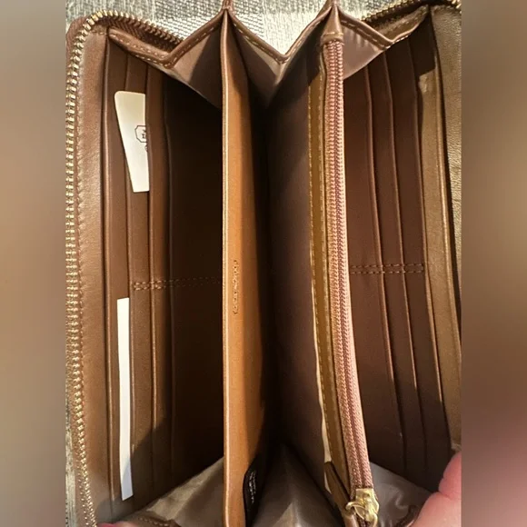 Authentic Coach Vintage Toffee Croc Embossed Wallet! NWT - Picture 4 of 5